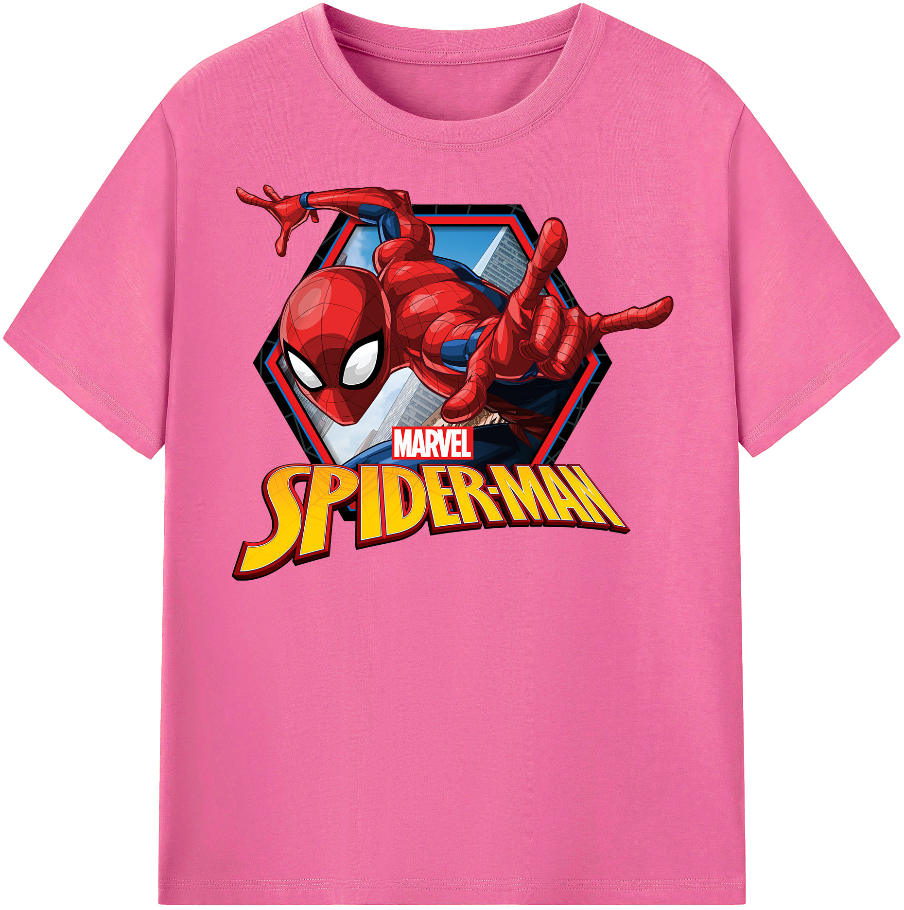 （画像用） Spider Man スパイダーマン レディースカジュアルプリントTシャツ（綿100％）